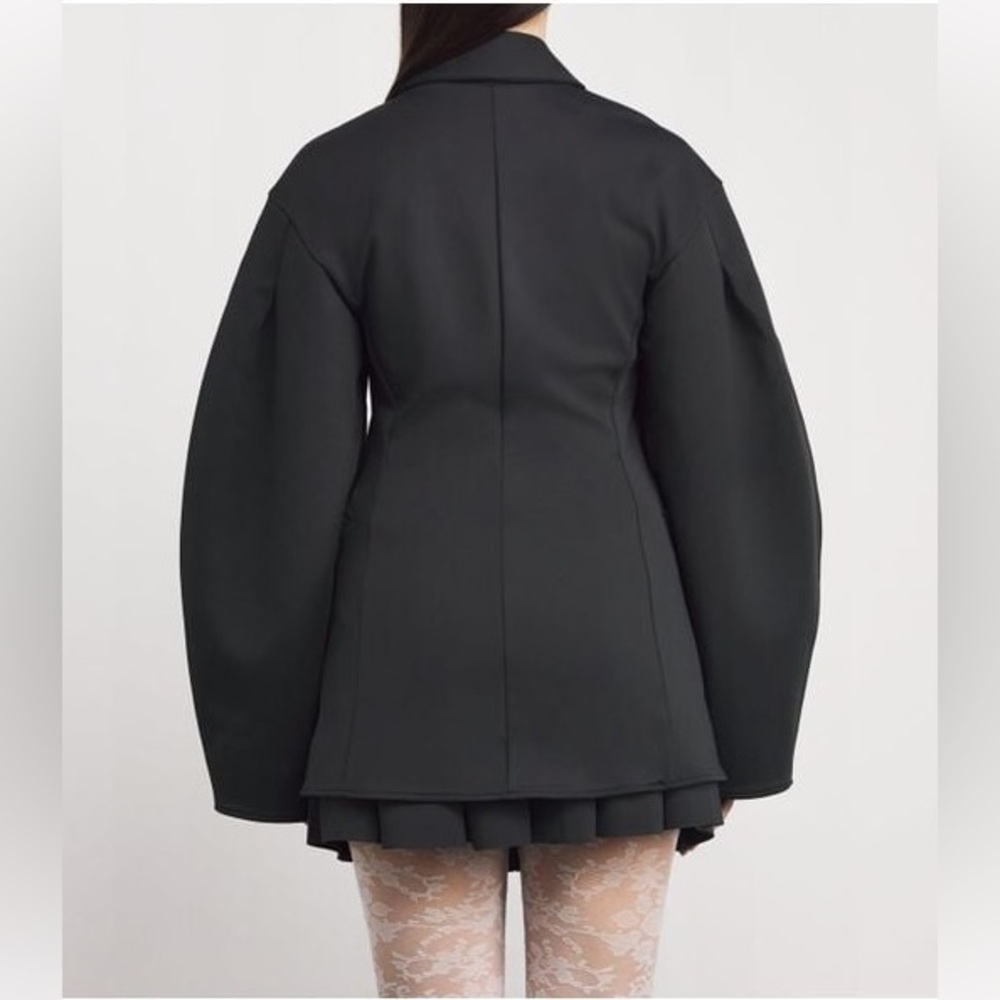 Ganni Women's Black Structured Neoprene Jacket - size 38 - Picture 2 of 12
